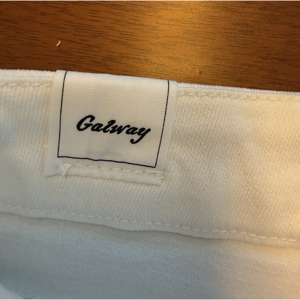 Frank And Eileen Galway Wide Leg Jeans Women's 26 White Denim Cropped Frayed Hem - Picture 14 of 16